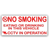 2 x Vehicle External Stickers-No Smoking,Eating,Drinking,CCTV In Operation-Car,Van,Lorry,Truck,Coach Warning Sign 